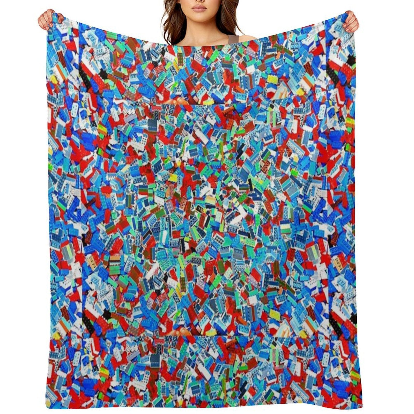 Colorful Building Blocks - Abstract Design Gift-ready Throw Blanket