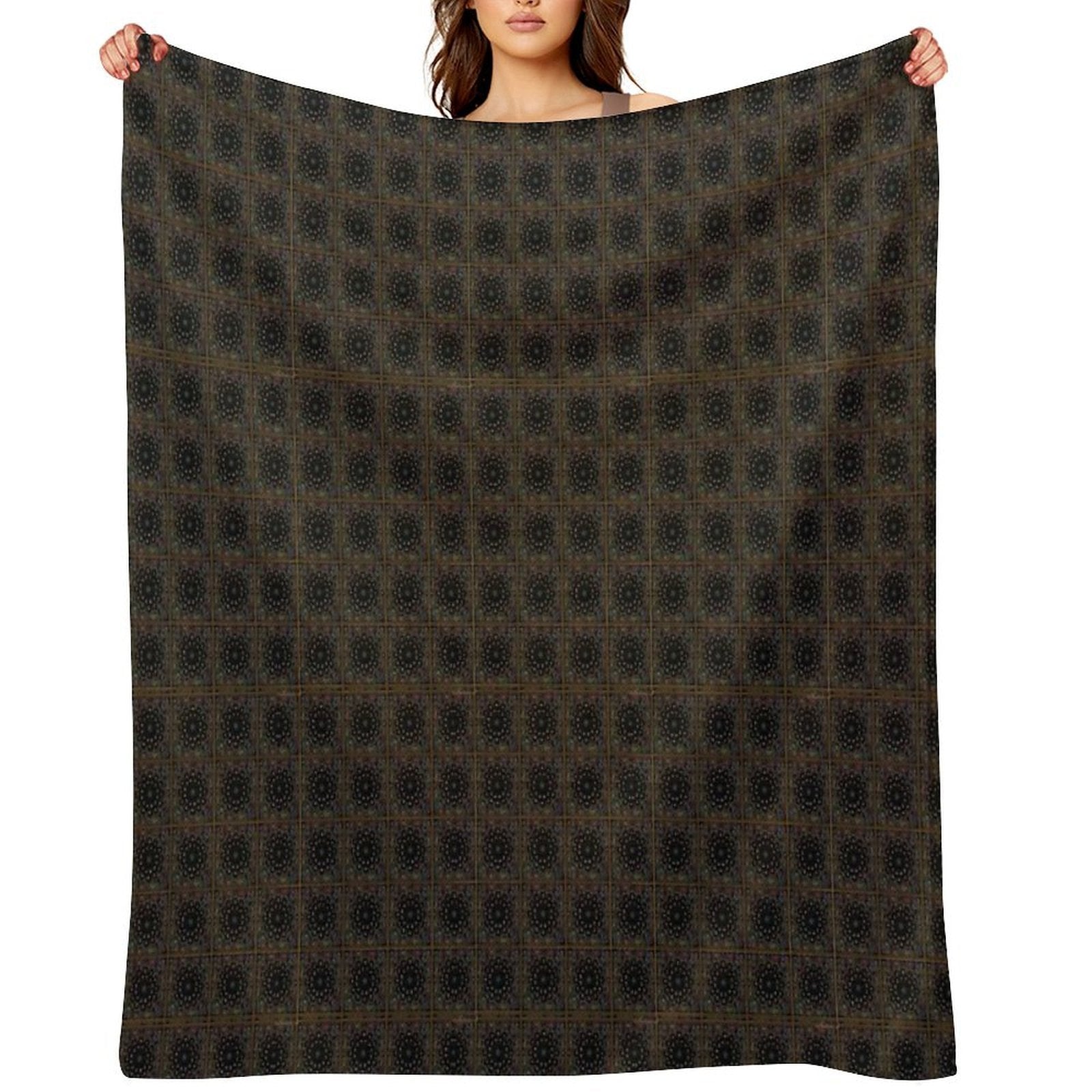 Black Colourful Multi-functional Throw Blanket