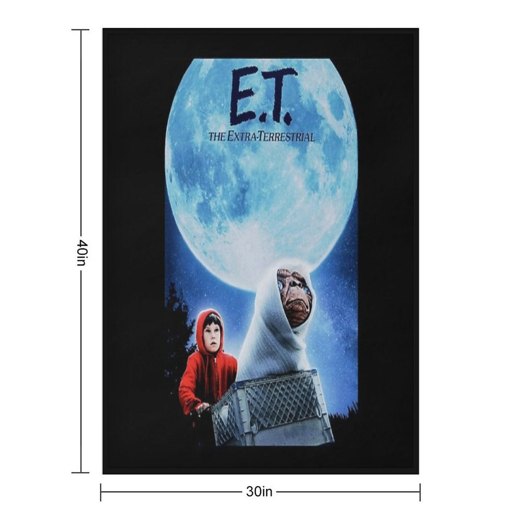 E.T. The Extra Terrestrial (1982) Movie Classic . Premium Throw Blanket