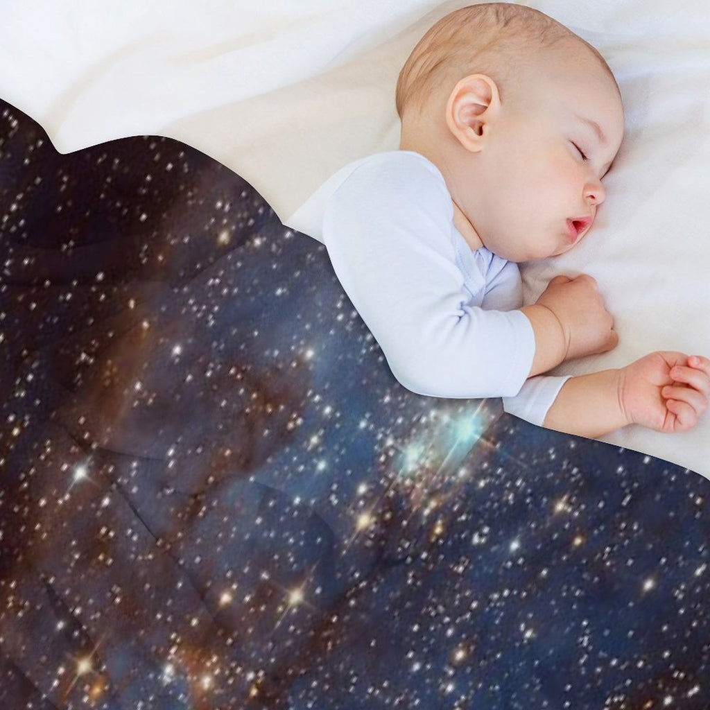 Blue Nebula Stars Space Sustainable Throw Blanket