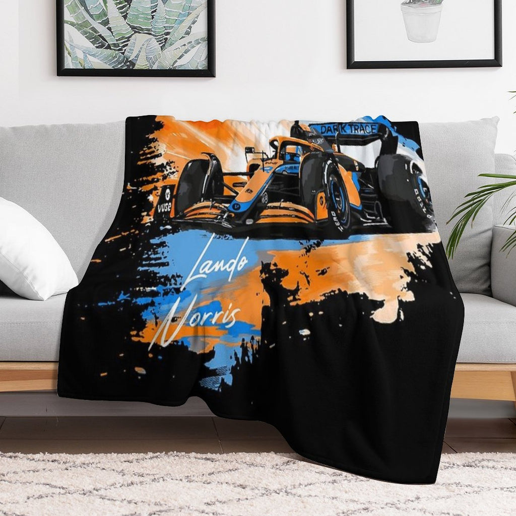 Lando Norris - Retro_Digi Art Premium Throw Blanket