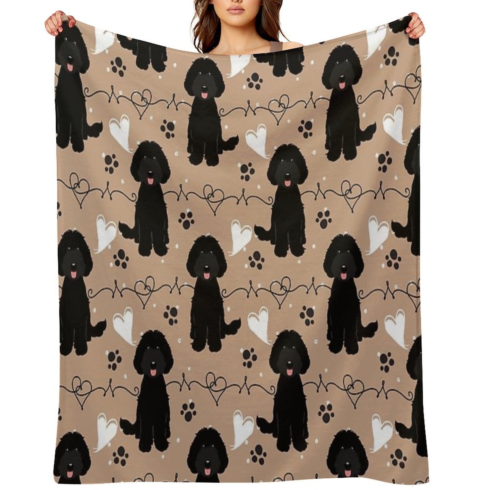 LOVE Black Labradoodle Premium Throw Blanket