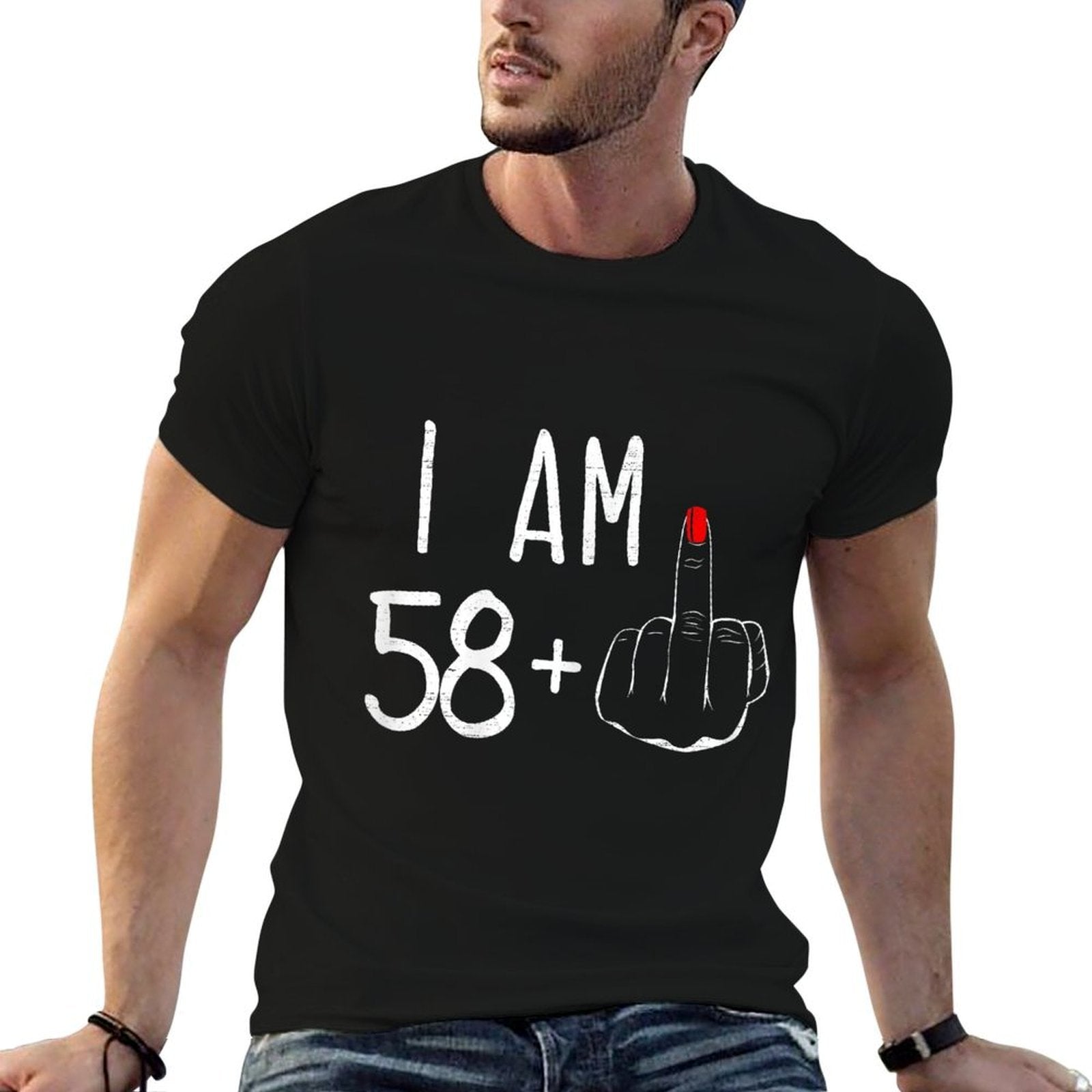 I Am 58 Plus 1 Middle Finger For A 59th Birthday For Women  Vintage-inspired T-Shirt