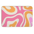 Modern Retro Liquid Swirl Abstract Pattern Vertical Pink And Orange  Non-Slip Bath Mat