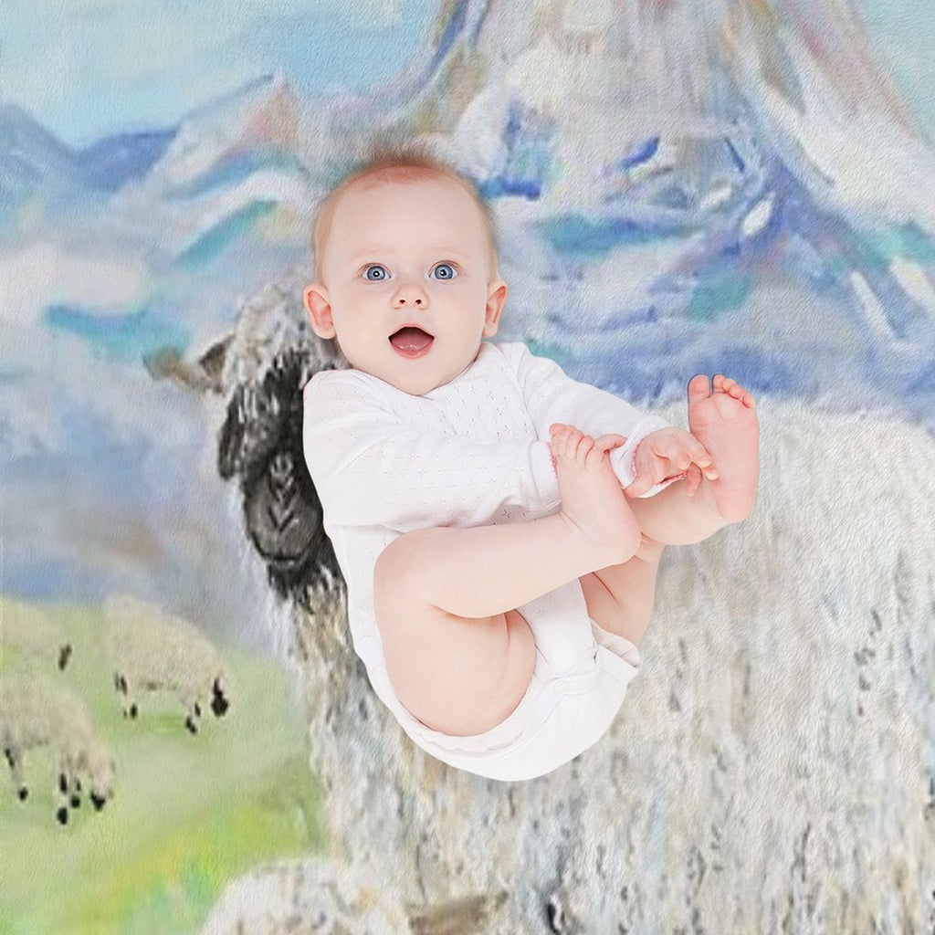 Valais Blacknose Sheep at The Matterhorn Durable Throw Blanket