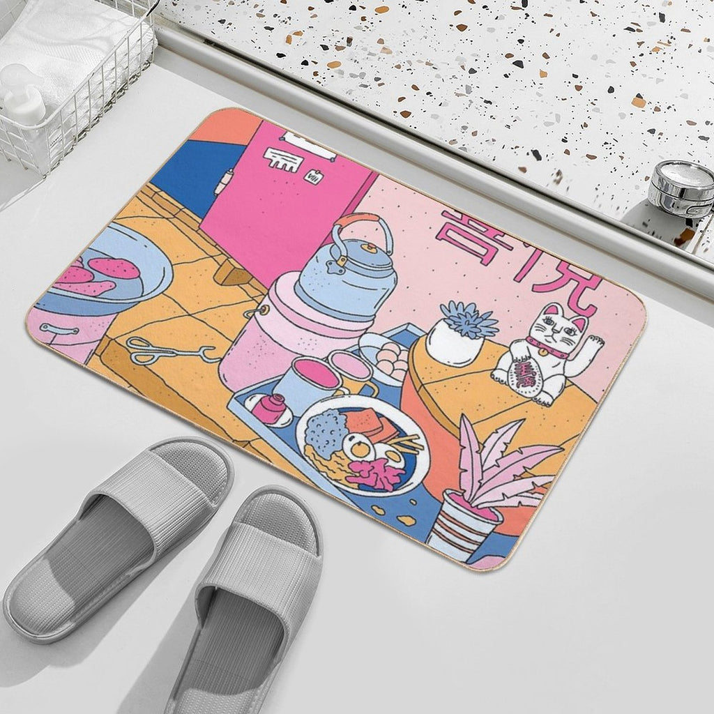 MANEKI STREET FOOD  Easy Maintenance Bath Mat
