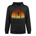 Vintage Sunset Skiing Gift For Skiers Relaxed Fit Hoodie
