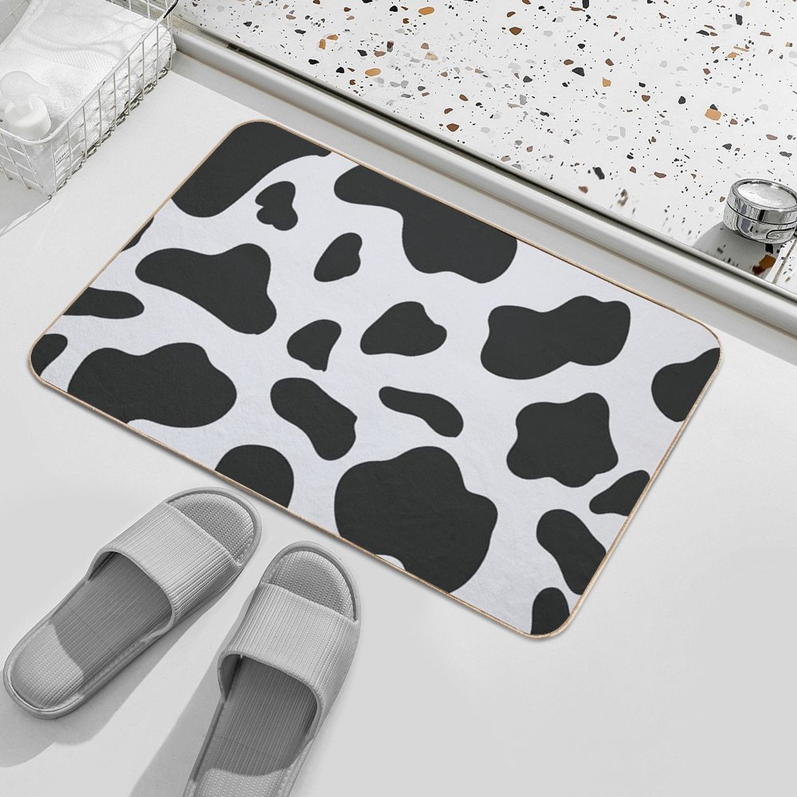 Cow Pattern  Absorbent Bath Mat