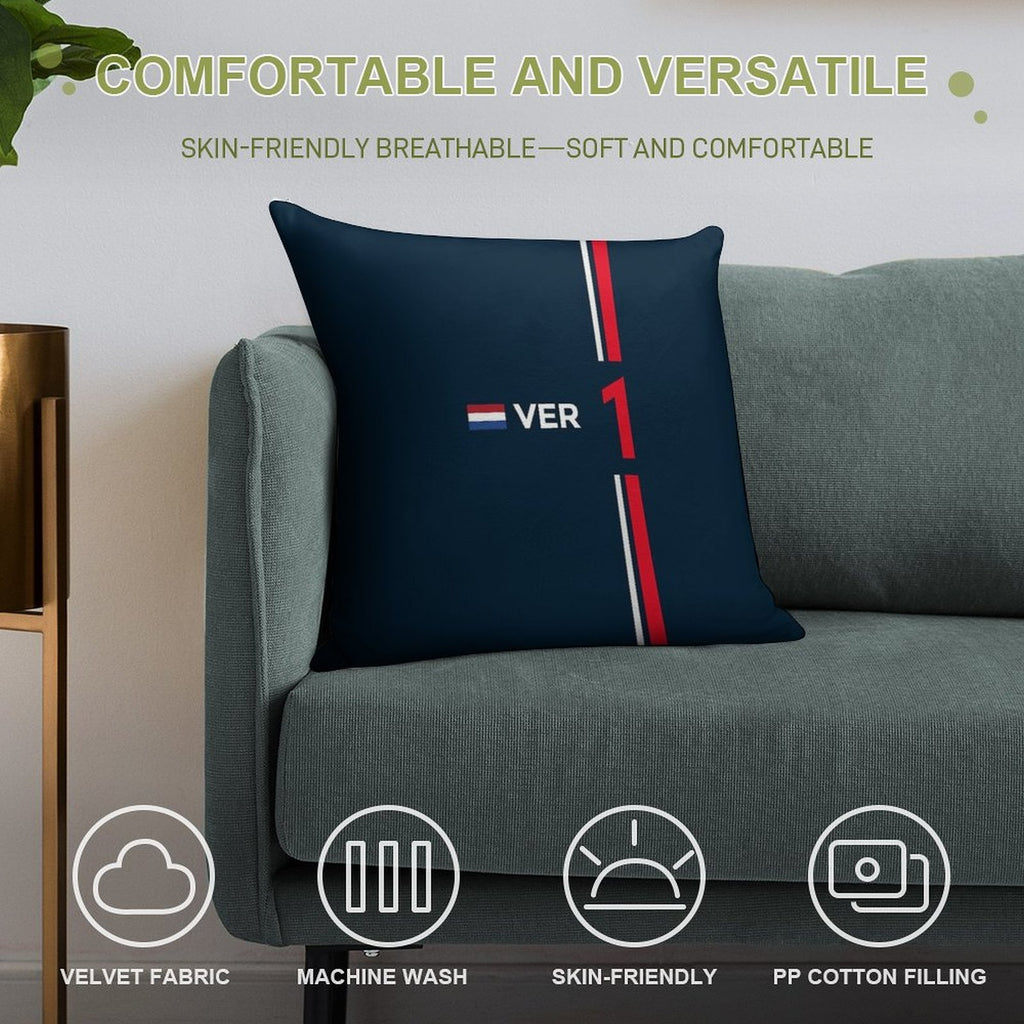 F1 2022 - #1 Verstappen Soft Fade-Resistant Throw Pillow