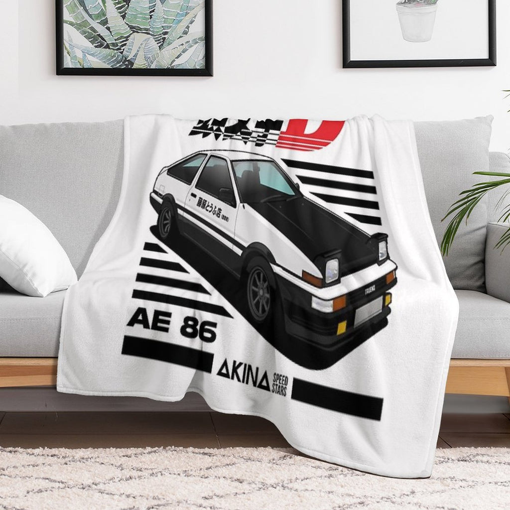 AE86 Initial D Machine-washable Throw Blanket