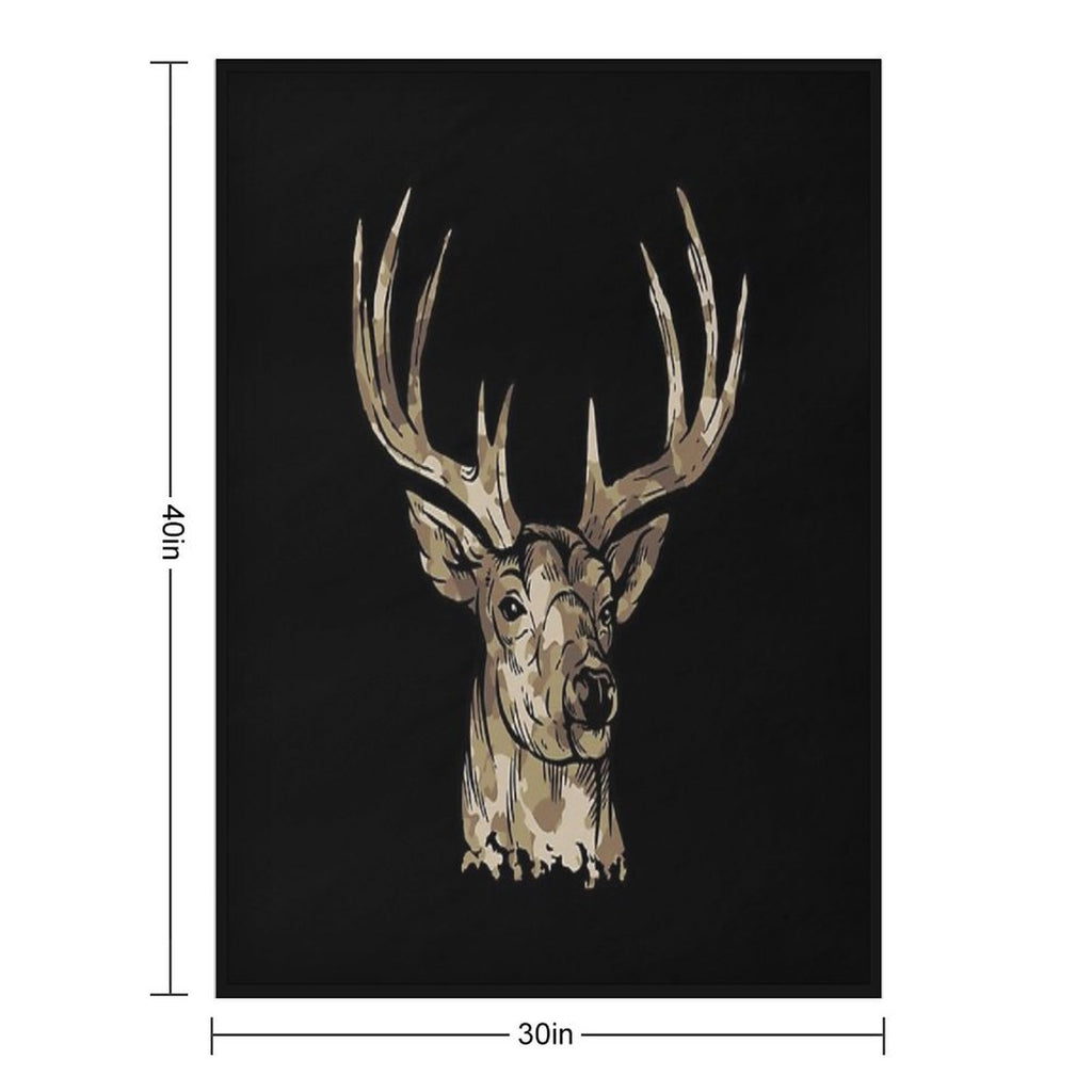 Deer Gear for Hunters - Camo Whitetail Buck Product Gift-ready Throw Blanket