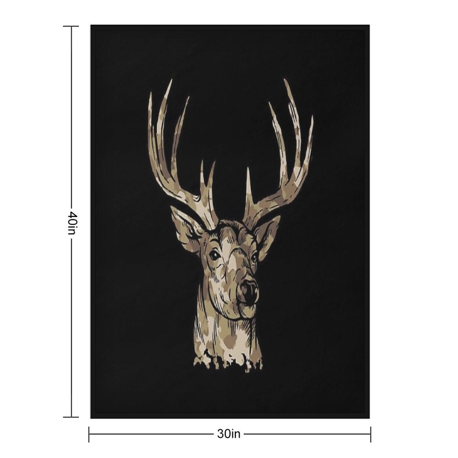 Deer Gear for Hunters - Camo Whitetail Buck Product Gift-ready Throw Blanket