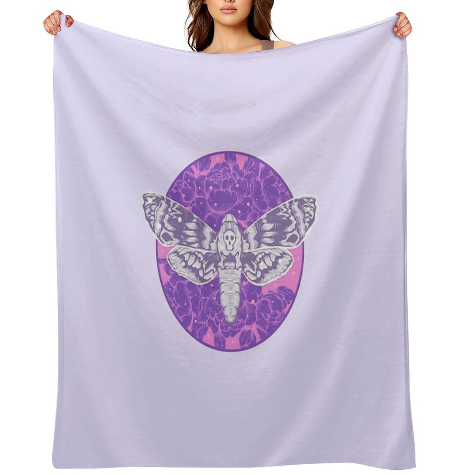 Death Moth Wrinkle-free Throw Blanket
