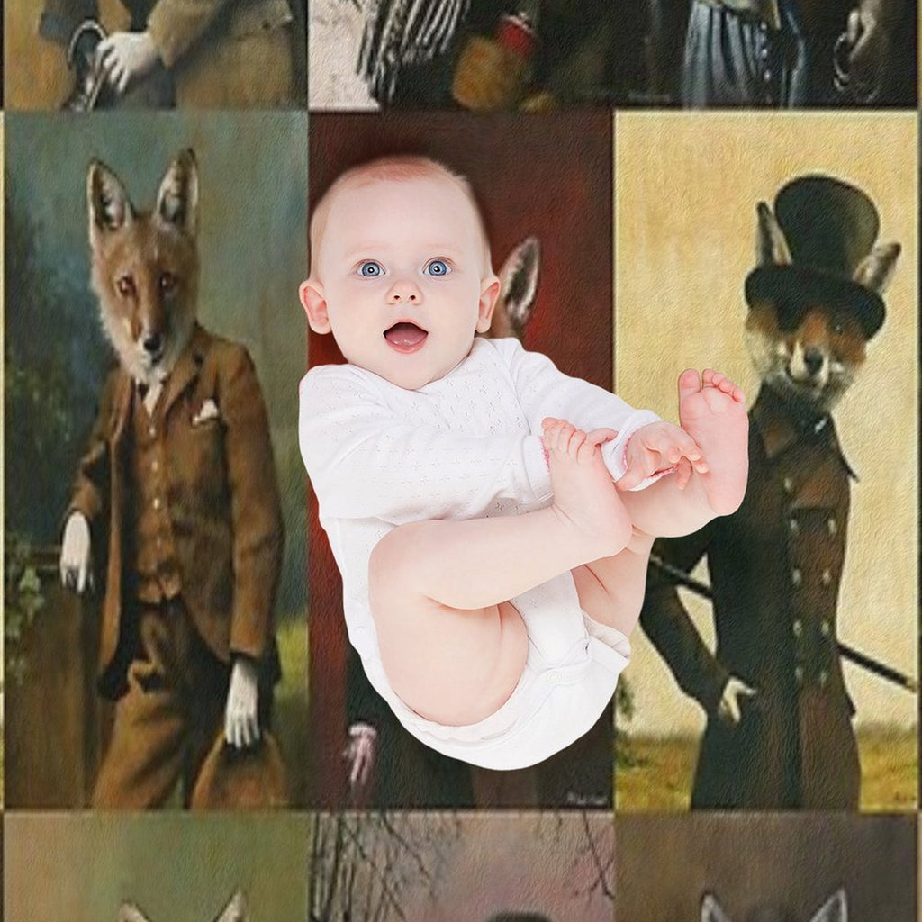 Vintage And Historical Foxes Multi-functional Throw Blanket