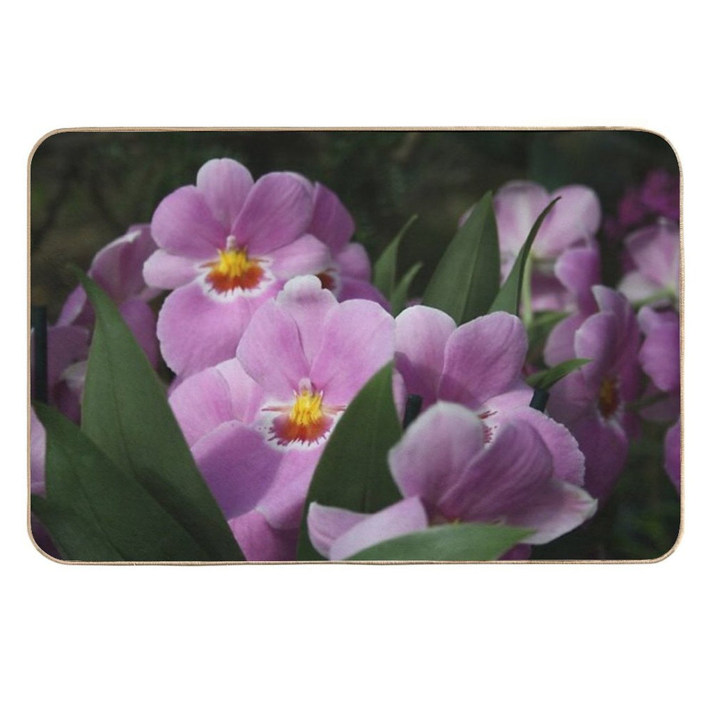 Tropical Flowers Orchids  Odorless Bath Mat