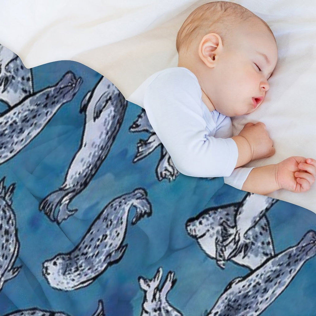 Harbor Seal Pattern Comfort Throw Blanket