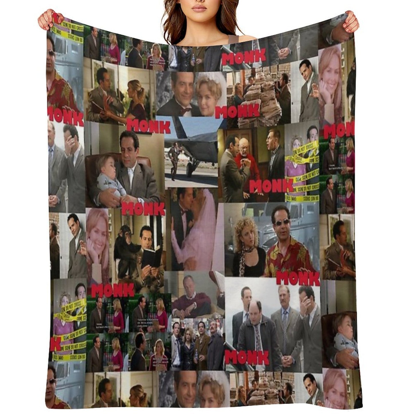 Monk Collage Premium Throw Blanket