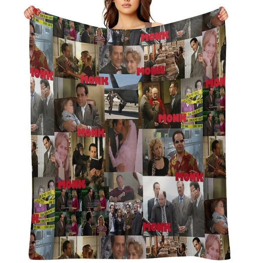 Monk Collage Premium Throw Blanket