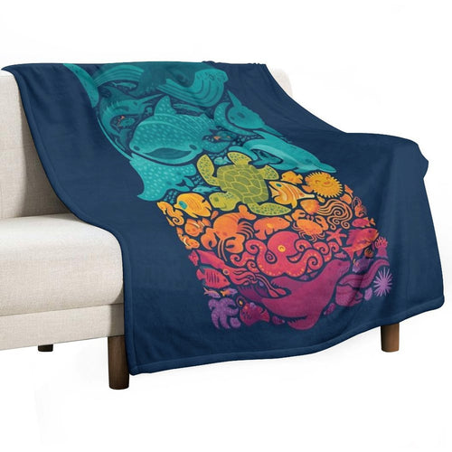 Aquatic Spectrum Lightweight Throw Blanket
