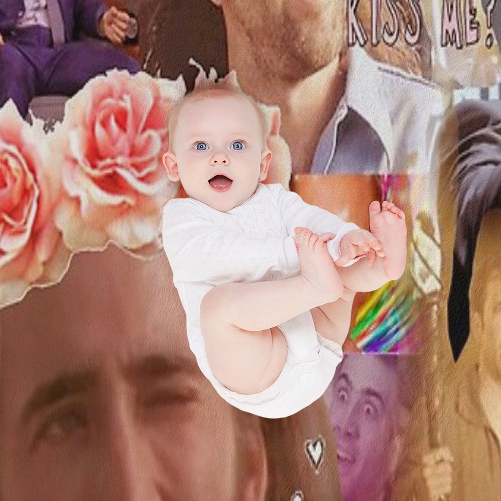 Nic Cage Collage Eco-conscious Throw Blanket