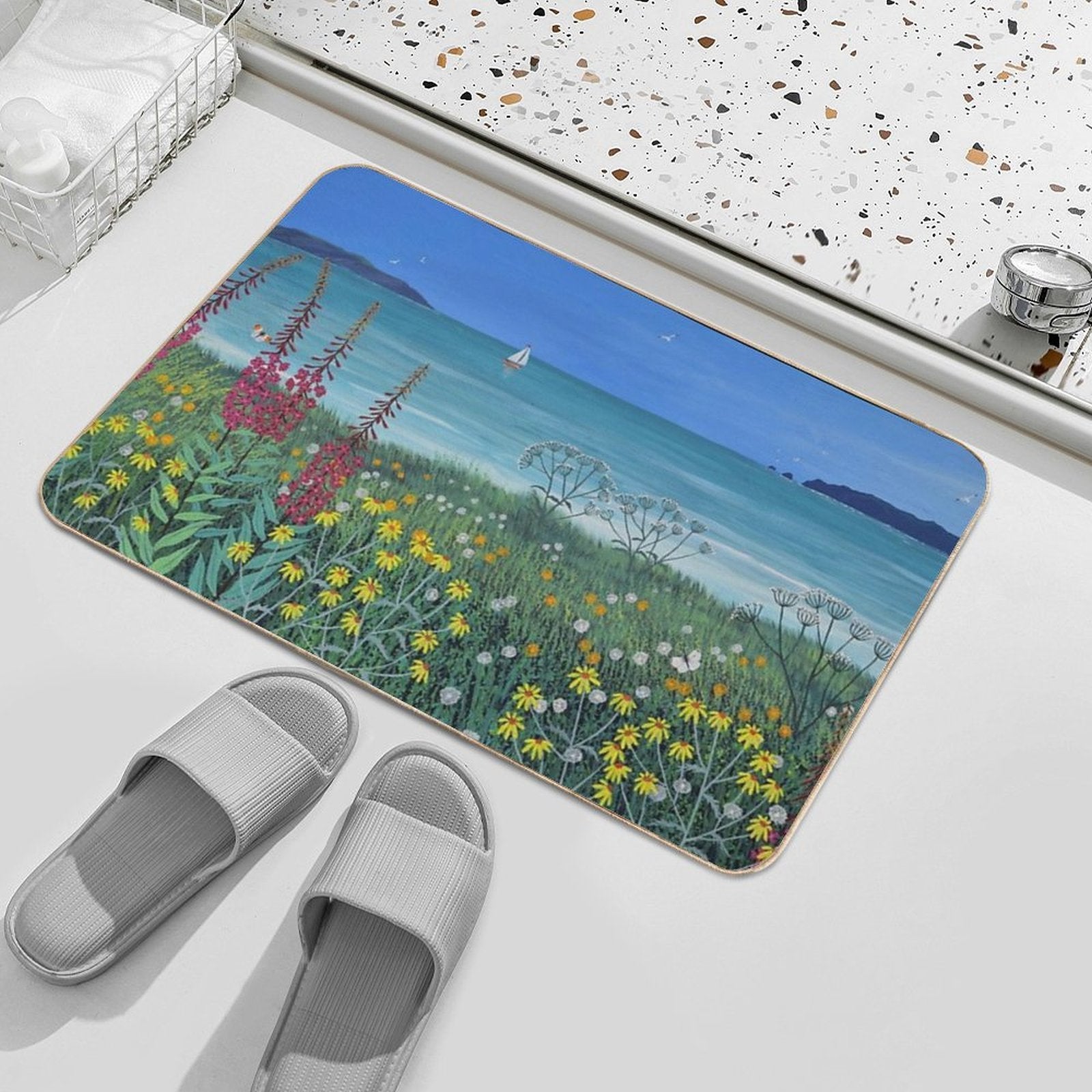 Ocean Solace  Repositionable Bath Mat