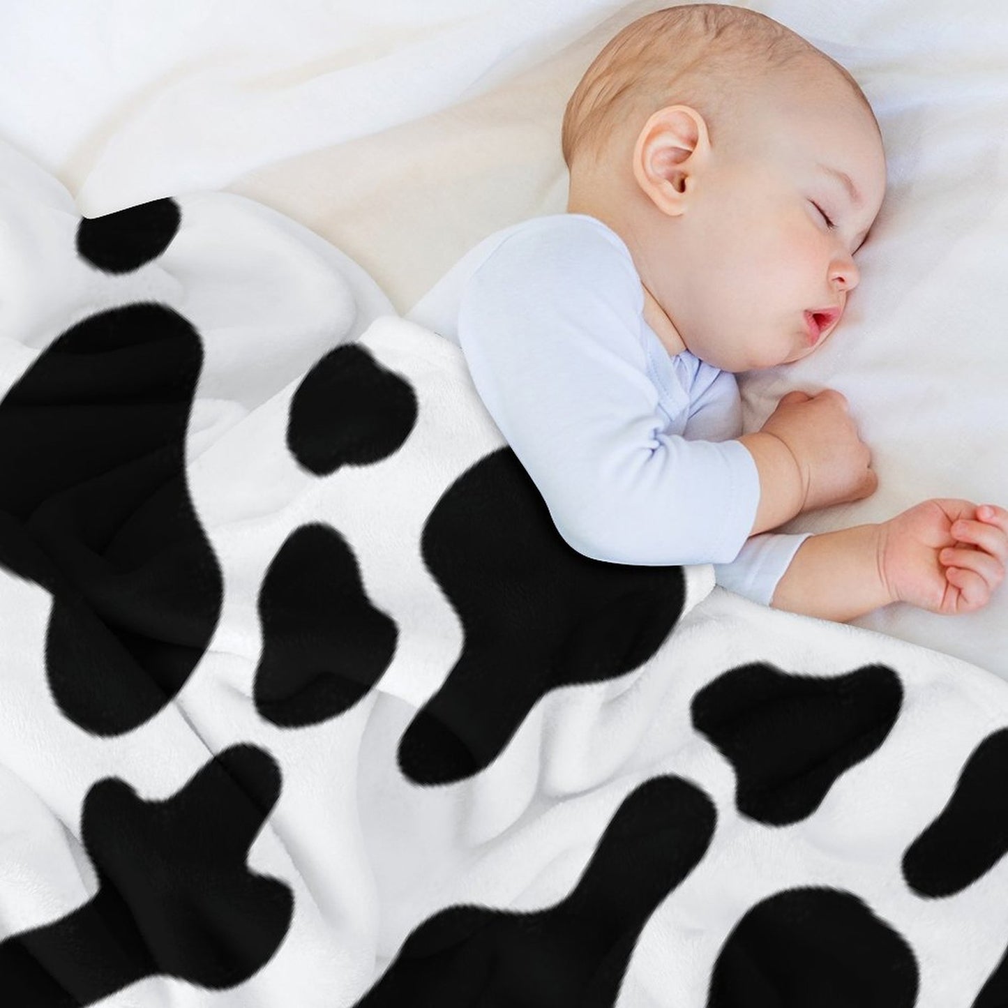 Cow Print Compact Throw Blanket