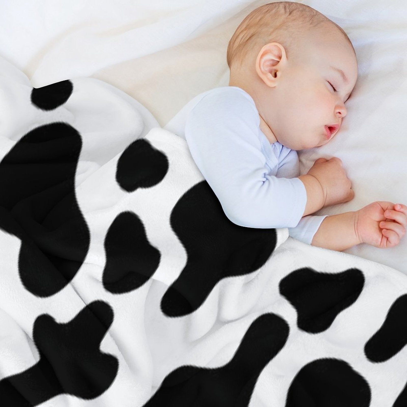 Cow Print Compact Throw Blanket