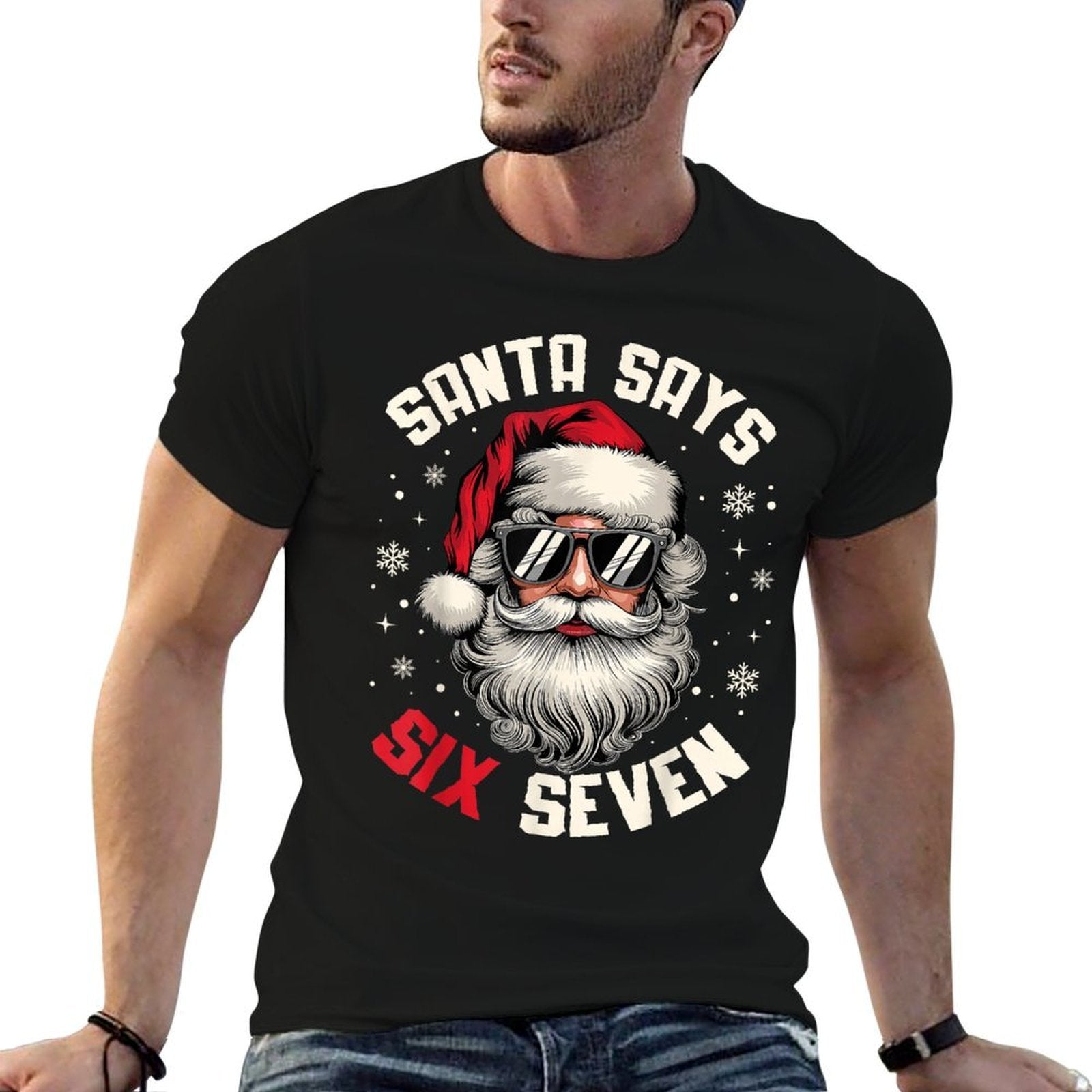 Santa Says Six Seven Funny Christmas 67 Meme Xmas Boys Girls  Graphic-printed T-Shirt