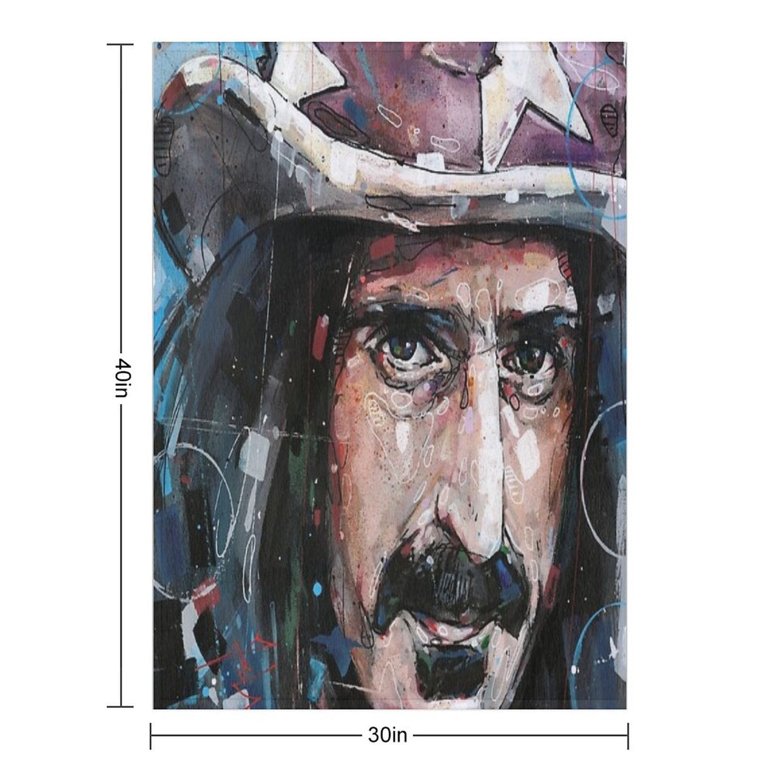 Frank Zappa Painting Eco-conscious Throw Blanket