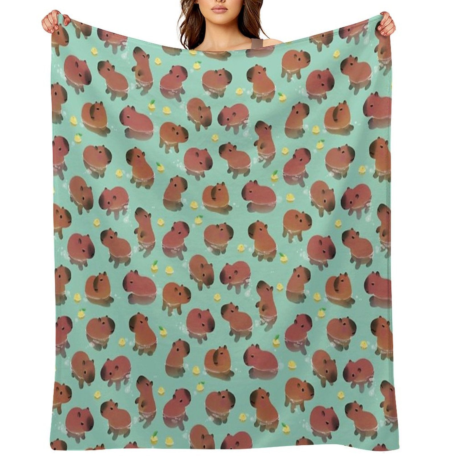 Capybath Time Versatility Throw Blanket