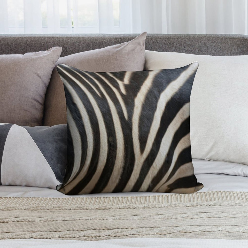 Zebra Soft Short Plush Fabric Throw Pillow