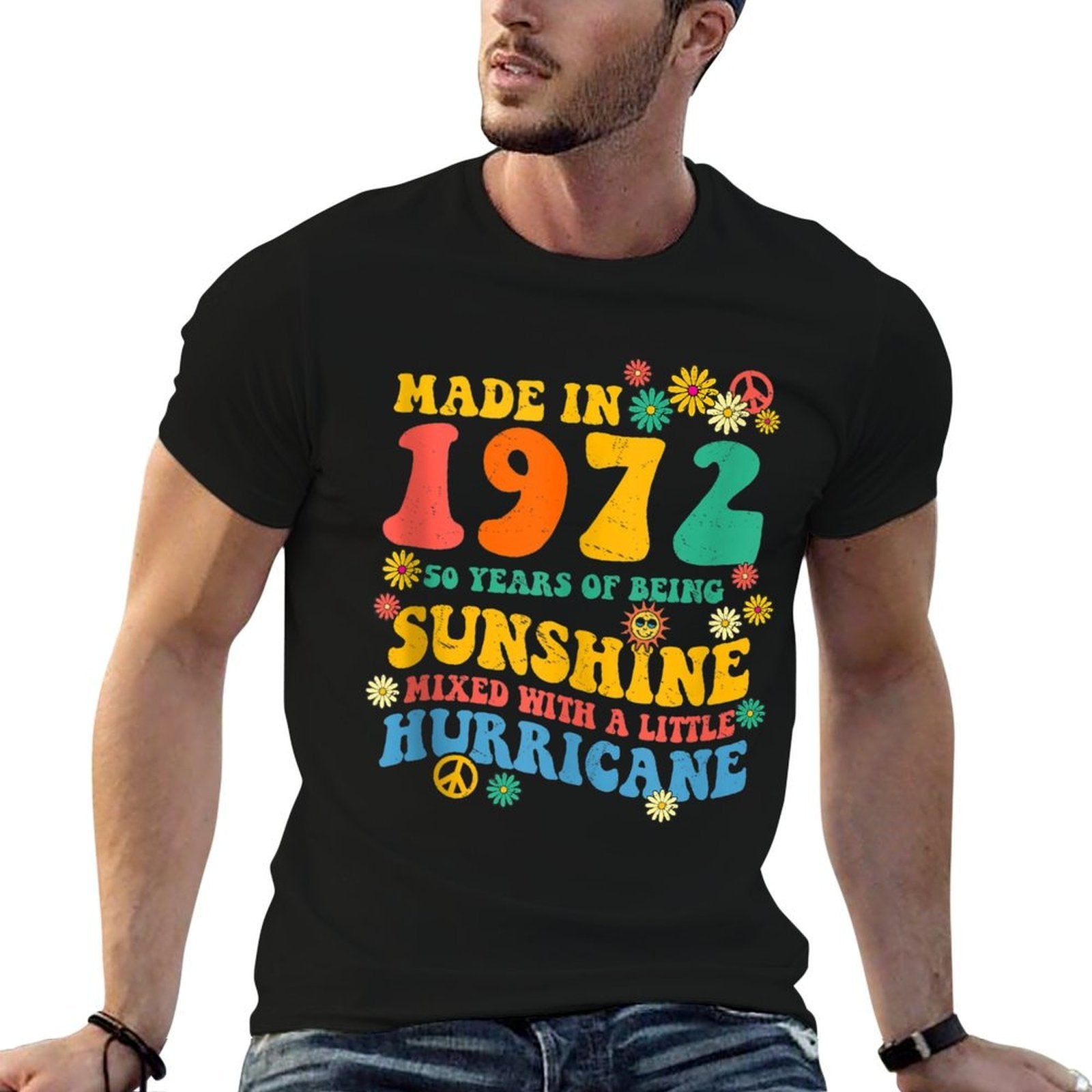 50th Birthday Decorations 60s 70s Tie Dye Groovy Hippie  Moisture-wicking T-Shirt