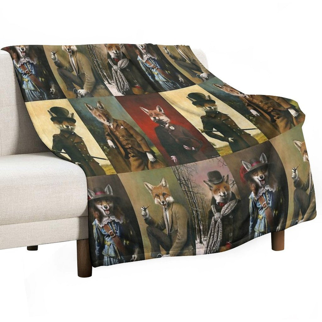 Vintage And Historical Foxes Multi-functional Throw Blanket