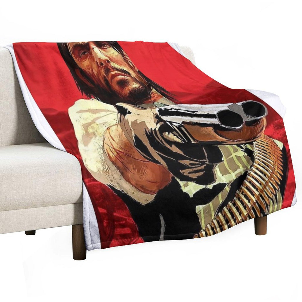 Doble Barrel  Art Works of Rdr 1 And 2 Online Game Eco-conscious Throw Blanket