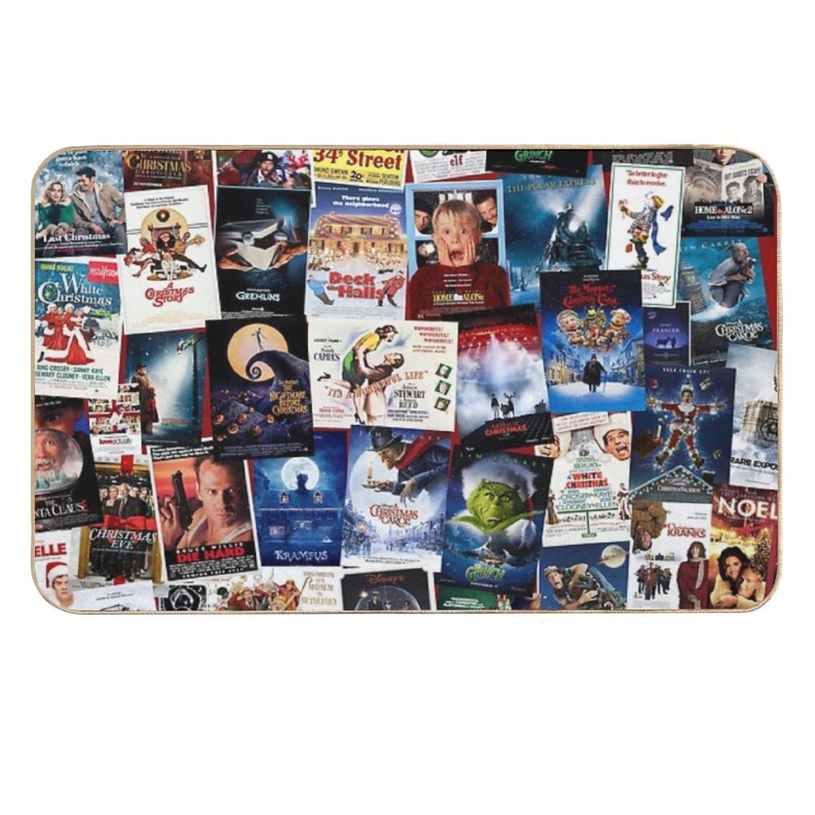 Christmas Film Collage  Dirt-Trapping Bath Mat