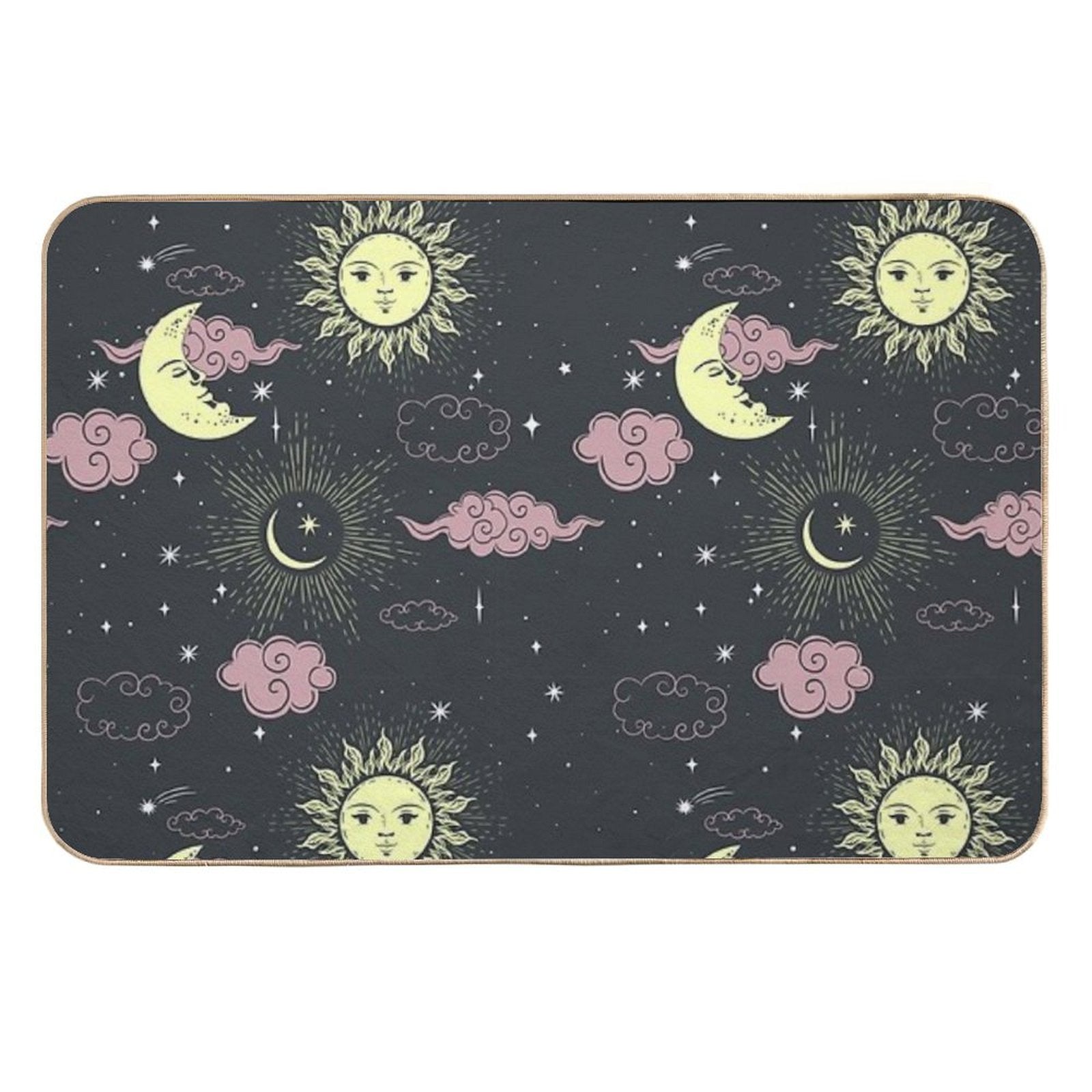 Stars And Moon Pattern  Absorbent Bath Mat