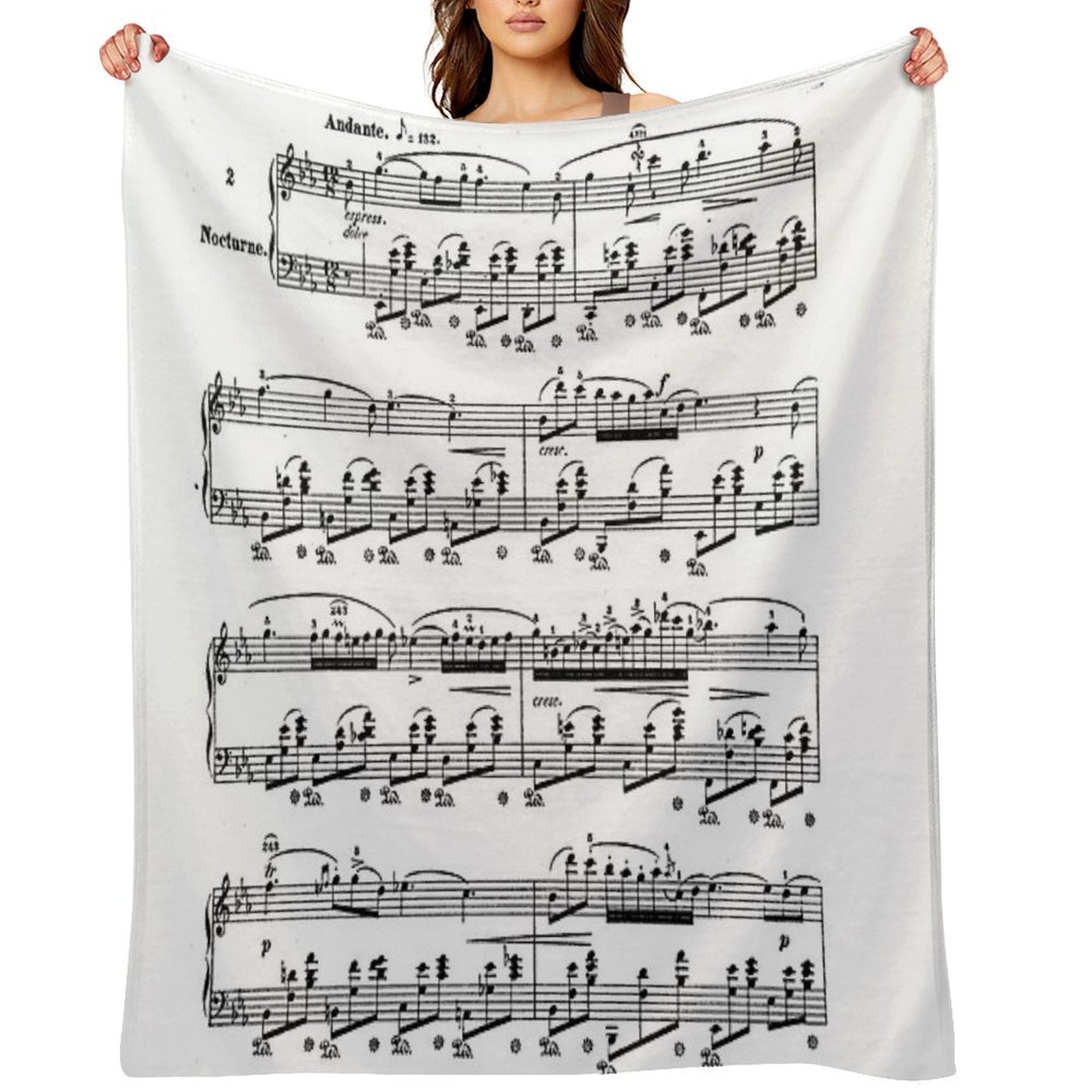 Chopin Nocturne Easy Care Throw Blanket