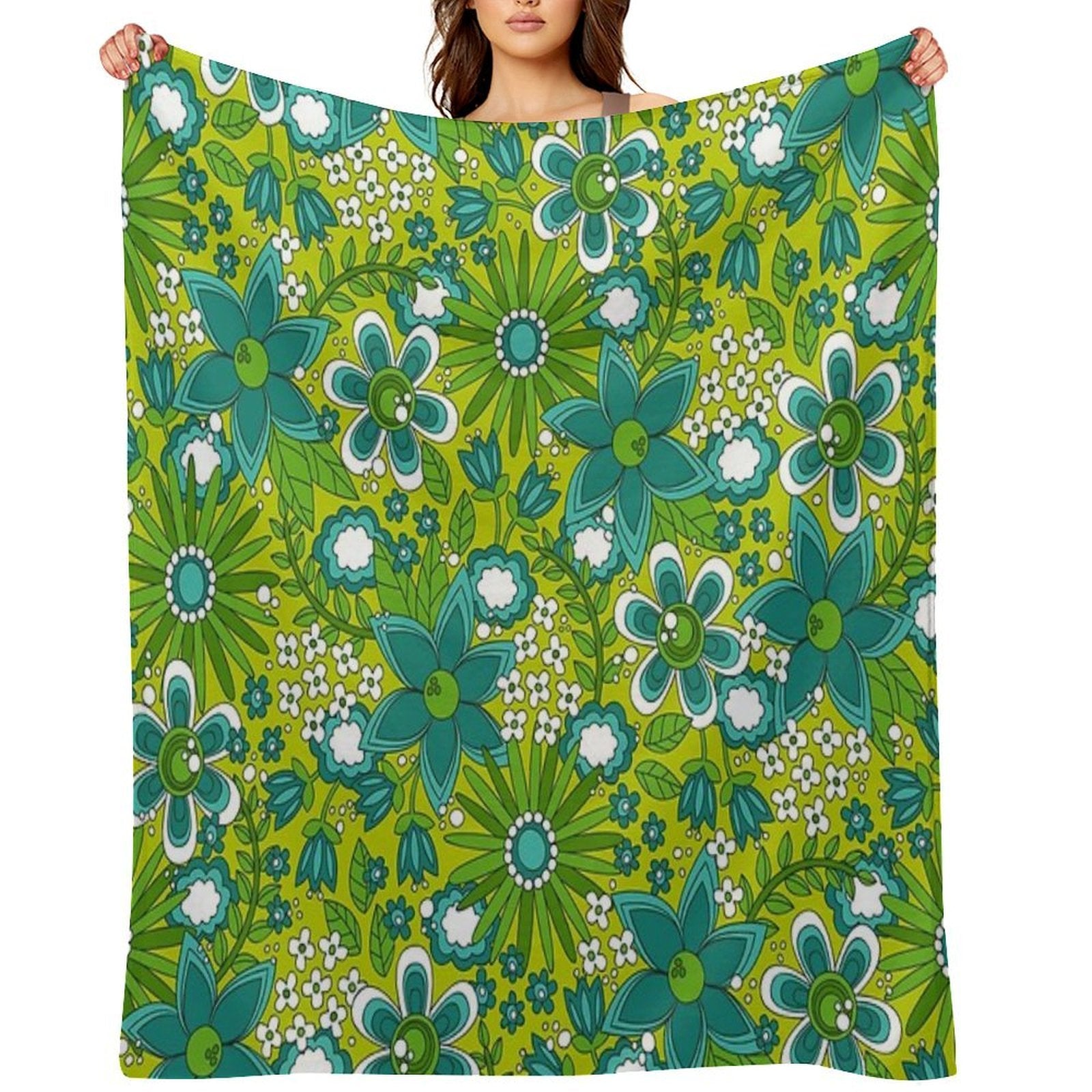 Peace, Love And Flowers Comfort Throw Blanket