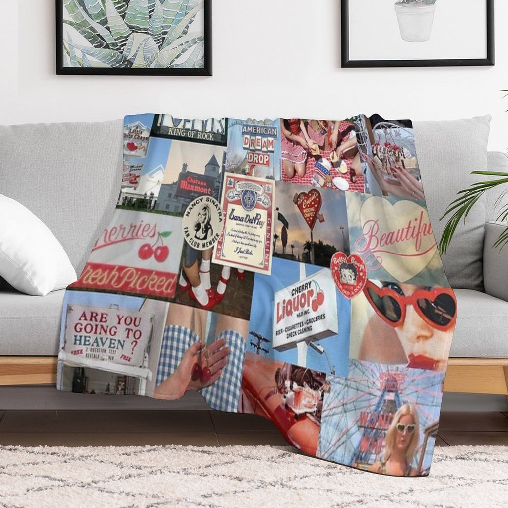 Cinnamon Girl Collage Sustainable Throw Blanket