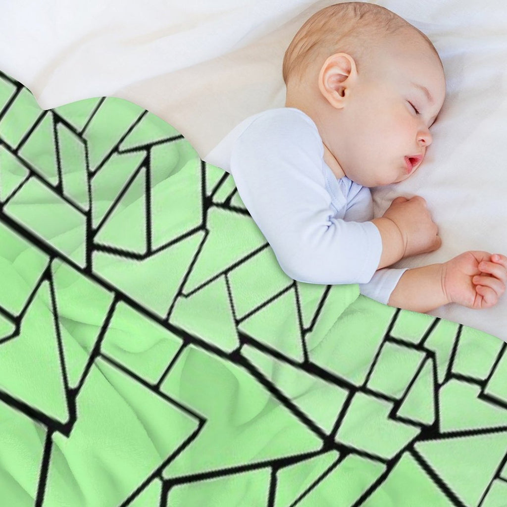 Green Gradient Tiles with Black Background Velvety-soft Throw Blanket