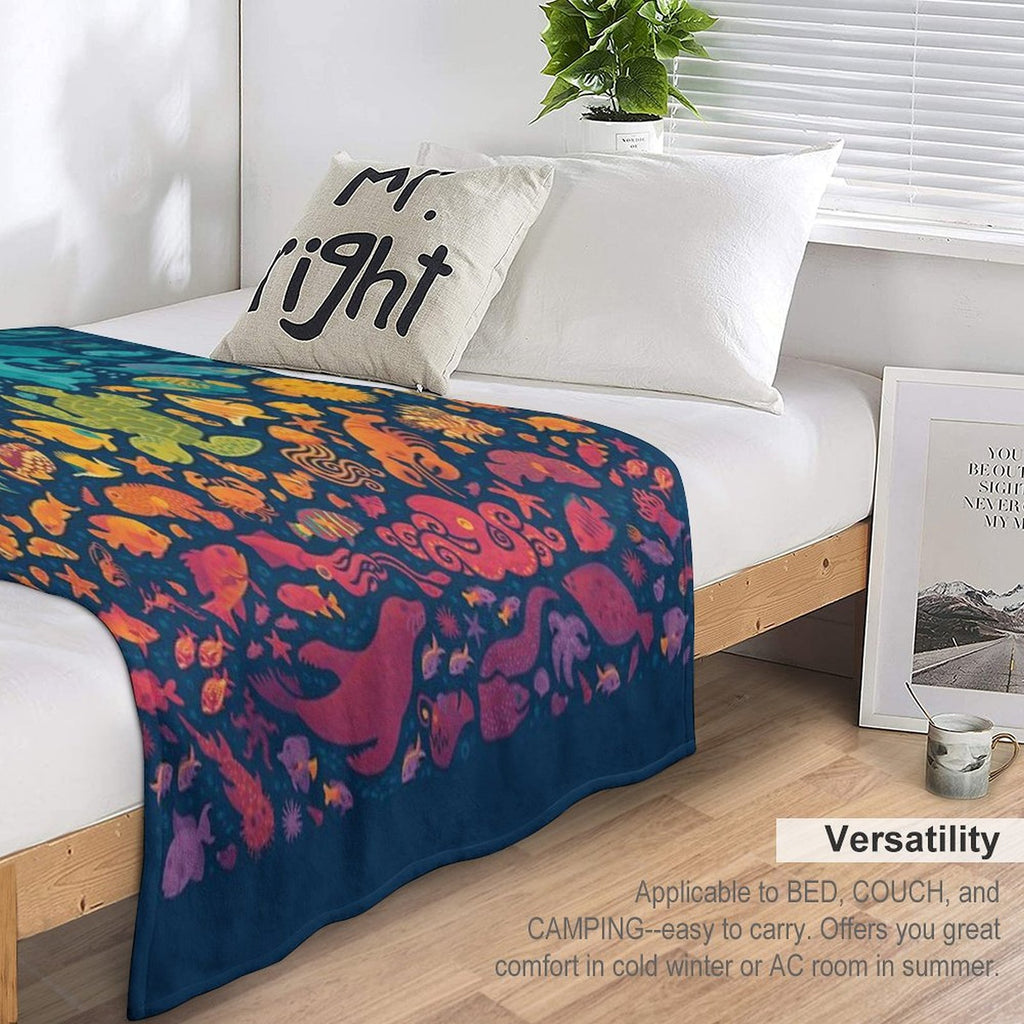 Aquatic Spectrum 2 Velvety-soft Throw Blanket