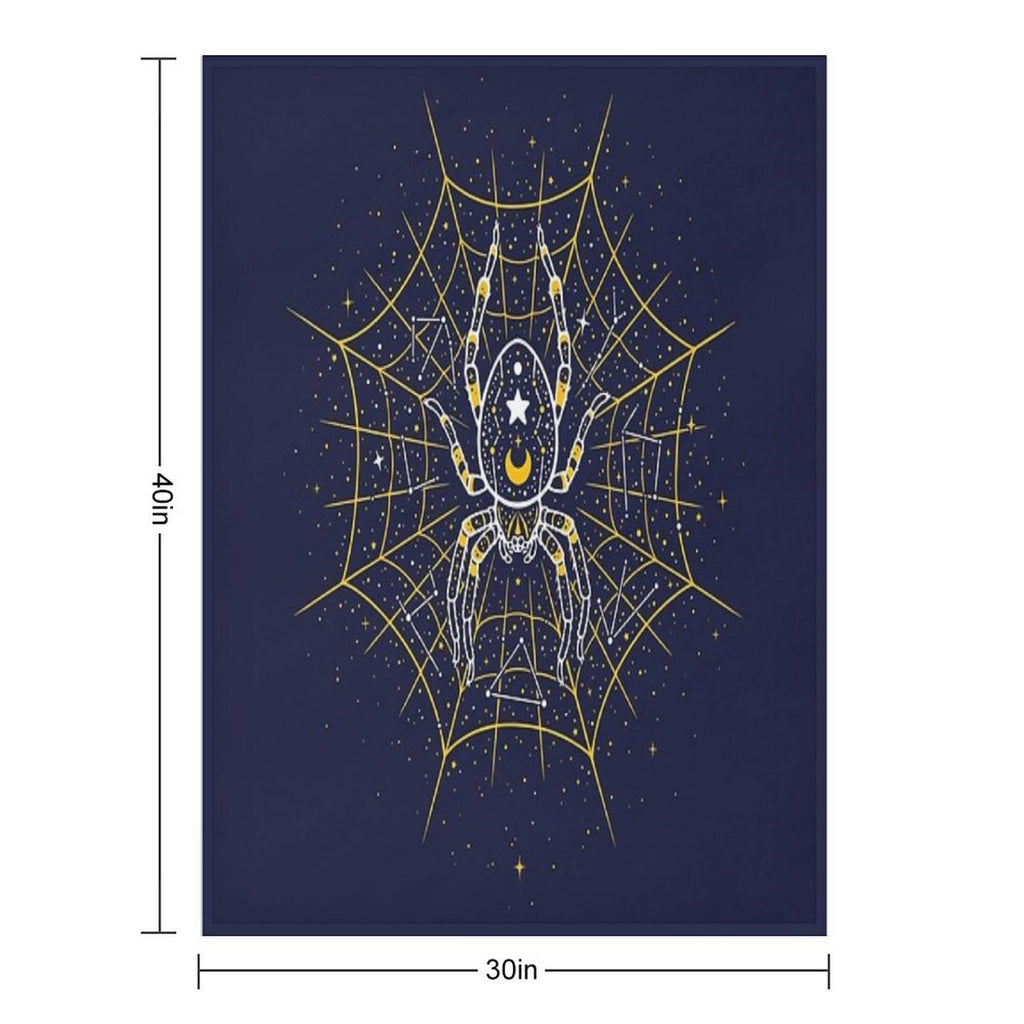Celestial Spider on Starry Web Easy Care Throw Blanket