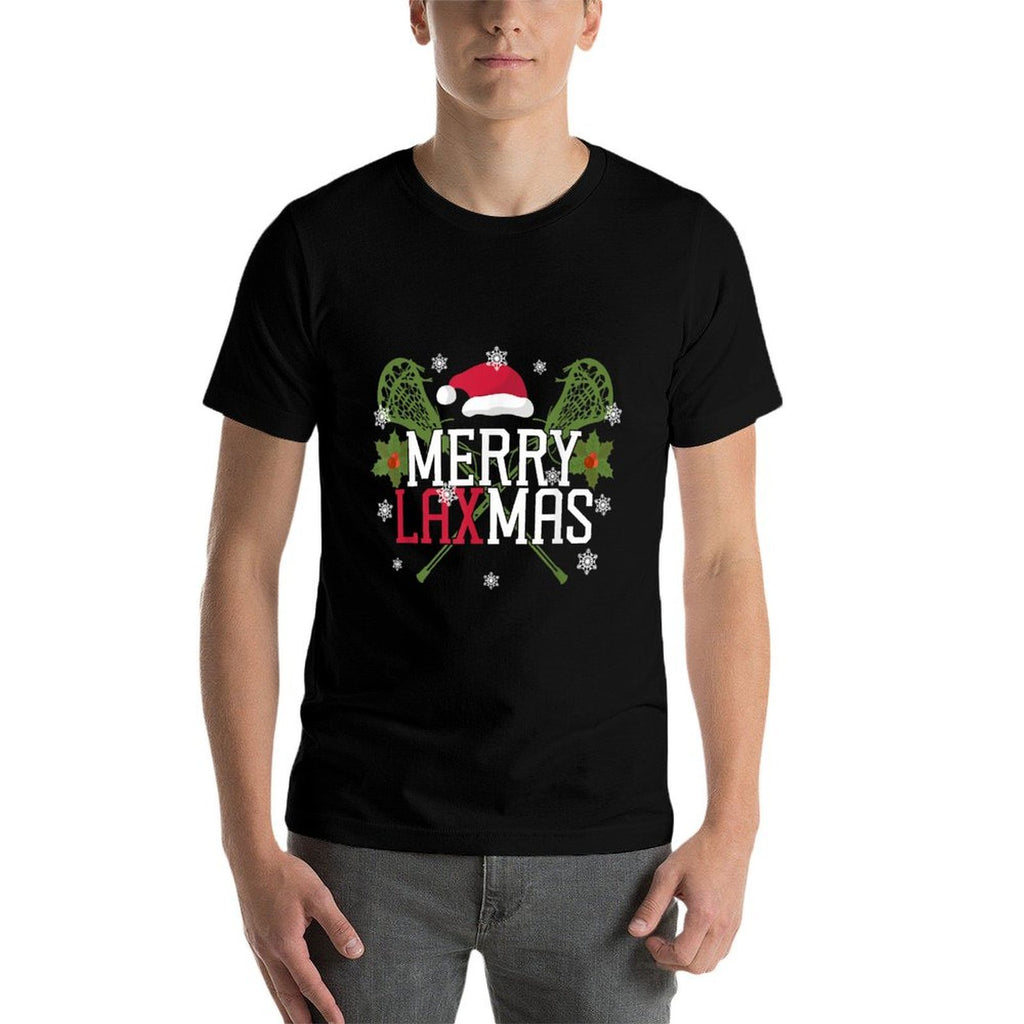 Lacrosse Lax Christmas Merry Lax-Mas  Vintage-inspired T-Shirt
