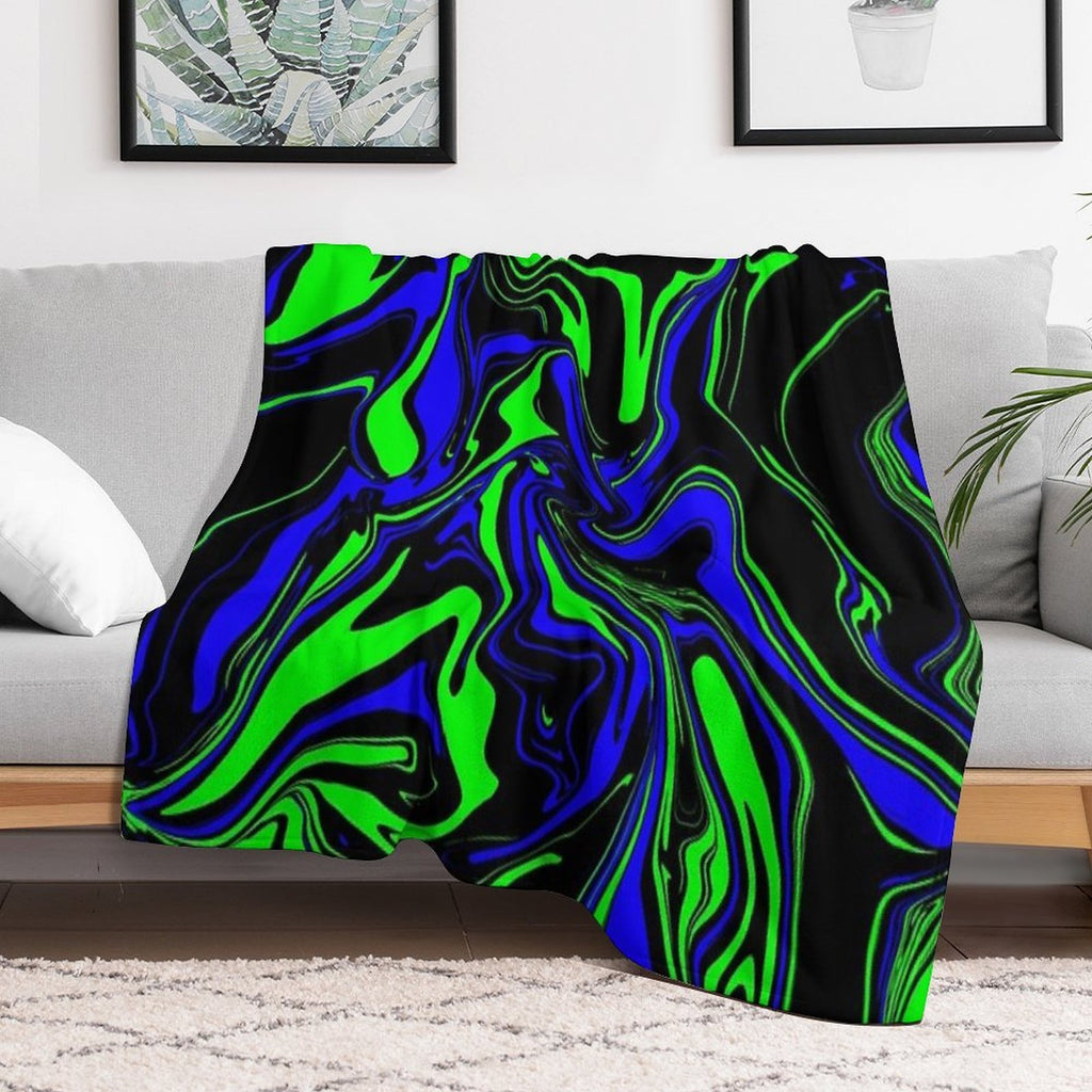 Blue Green And Black Oil Slick All-season Throw Blanket