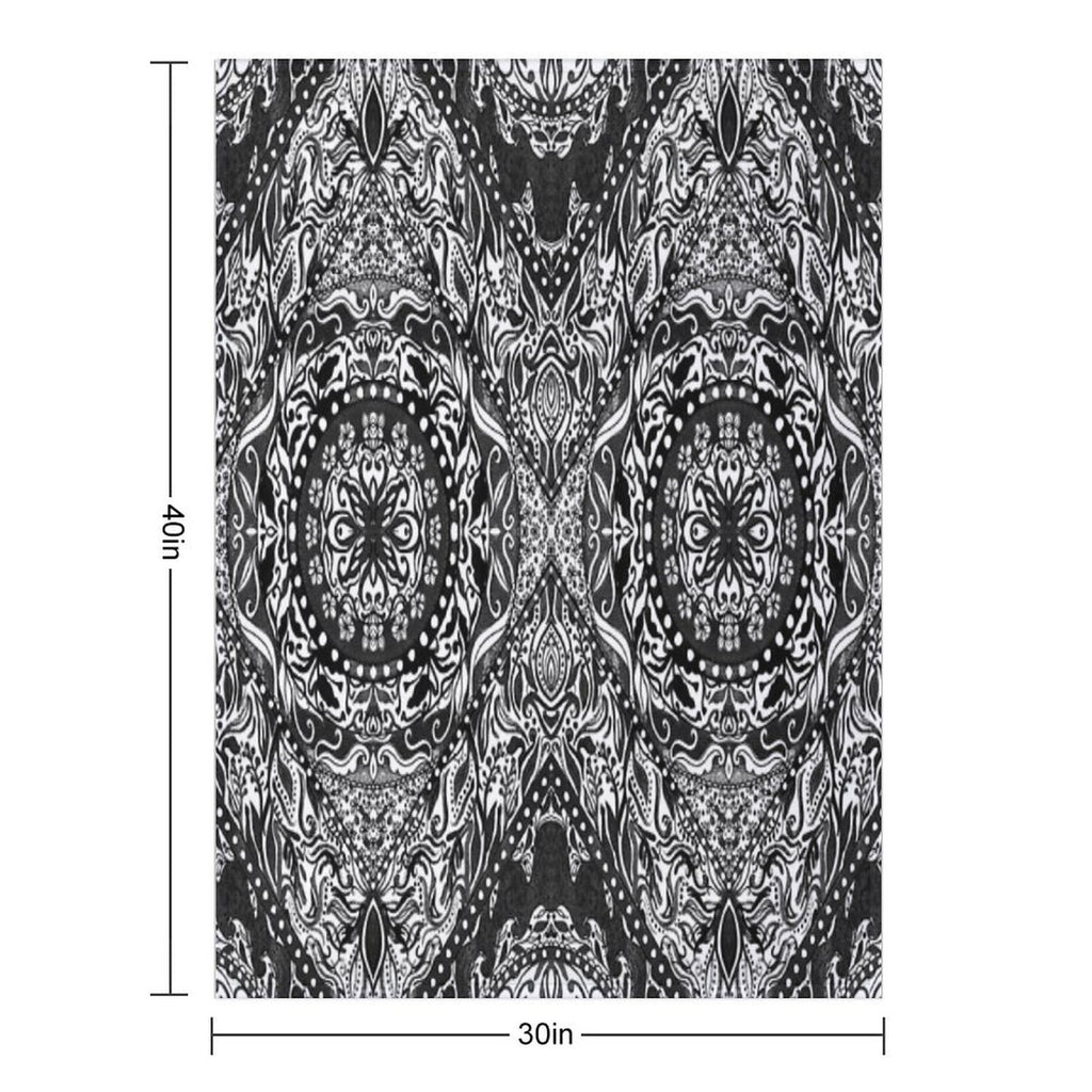 Black And White Fire Mandala Gift-ready Throw Blanket