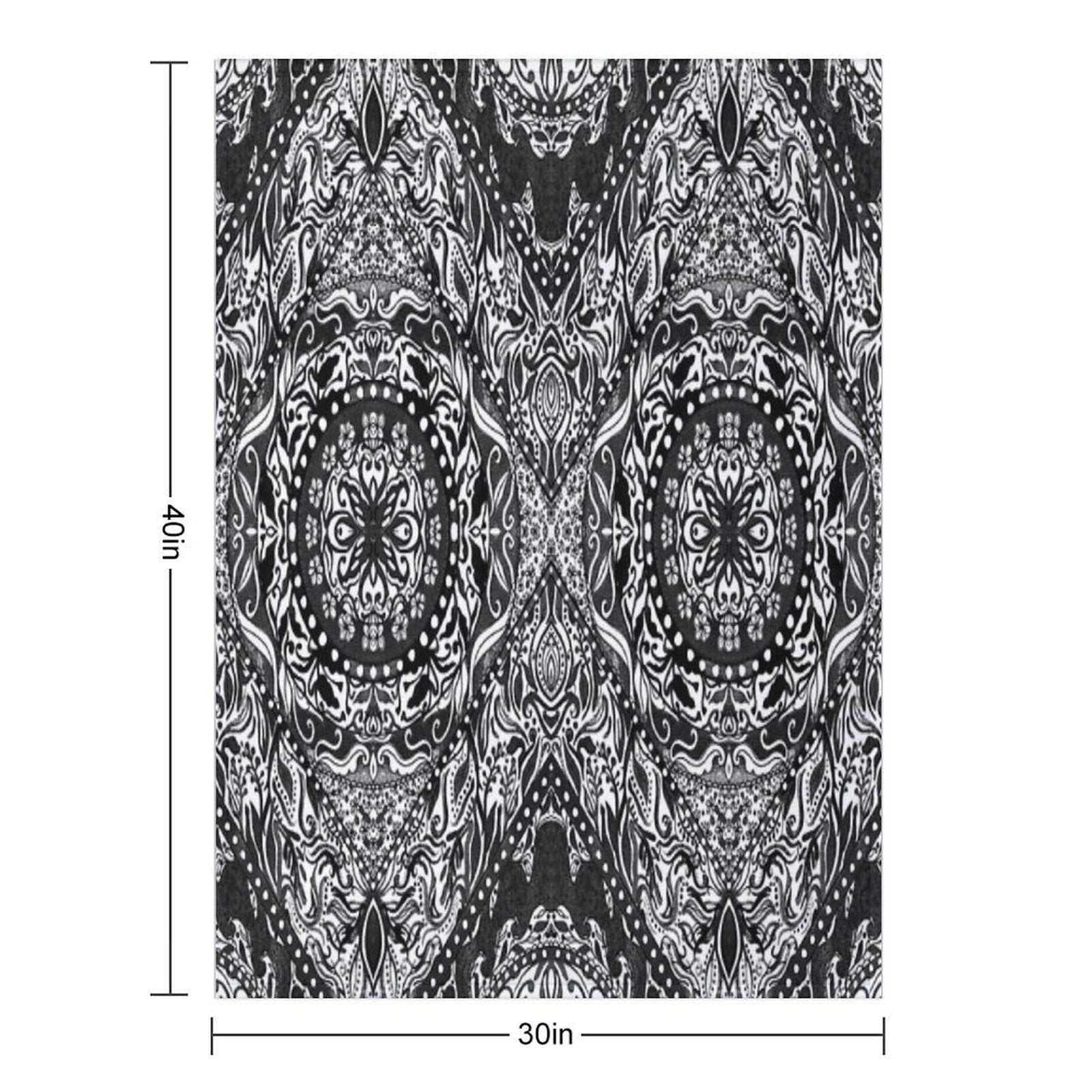 Black And White Fire Mandala Gift-ready Throw Blanket