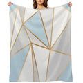 Blue, Grey & Gold Geo Eco-conscious Throw Blanket