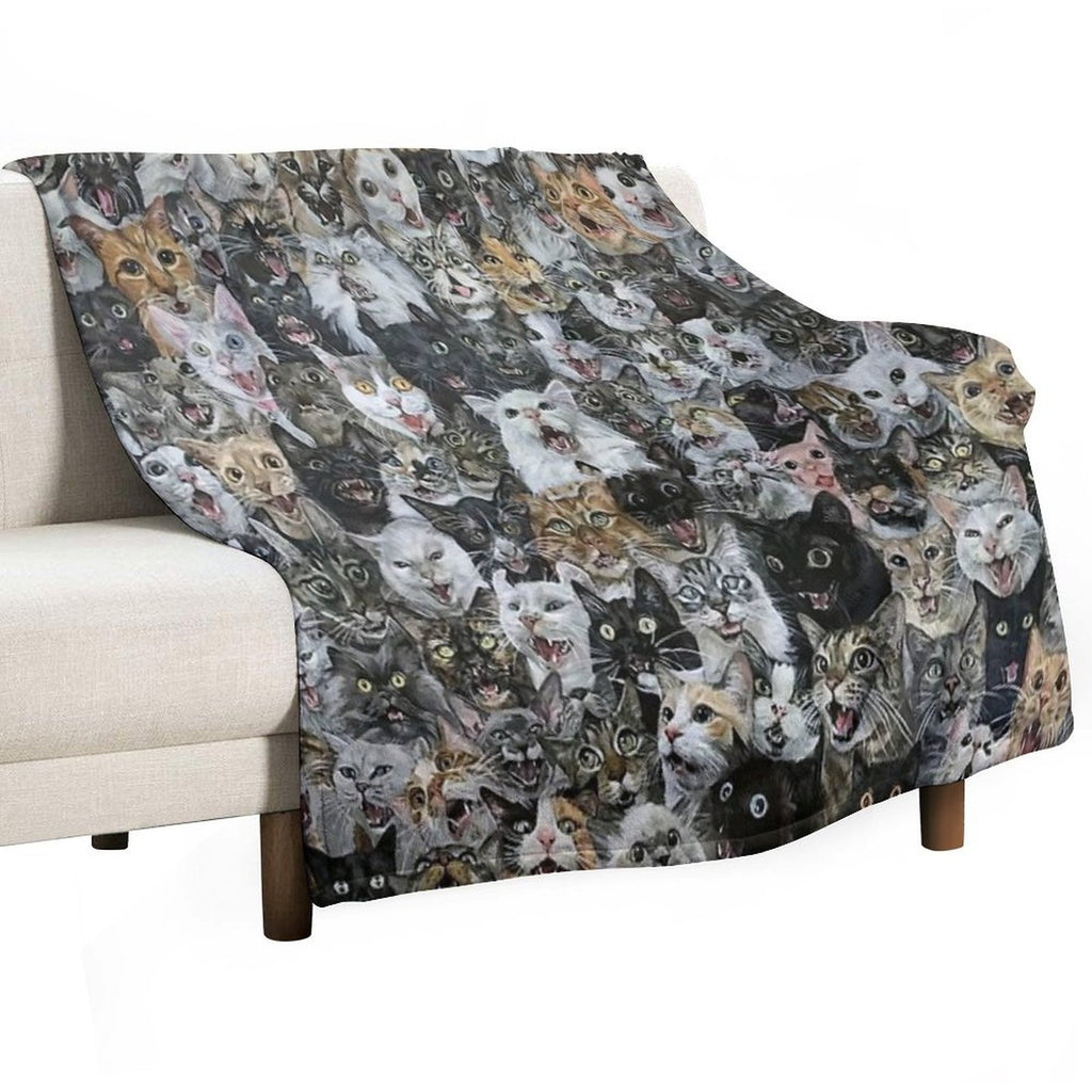 Cat You Can See Sustainable Throw Blanket