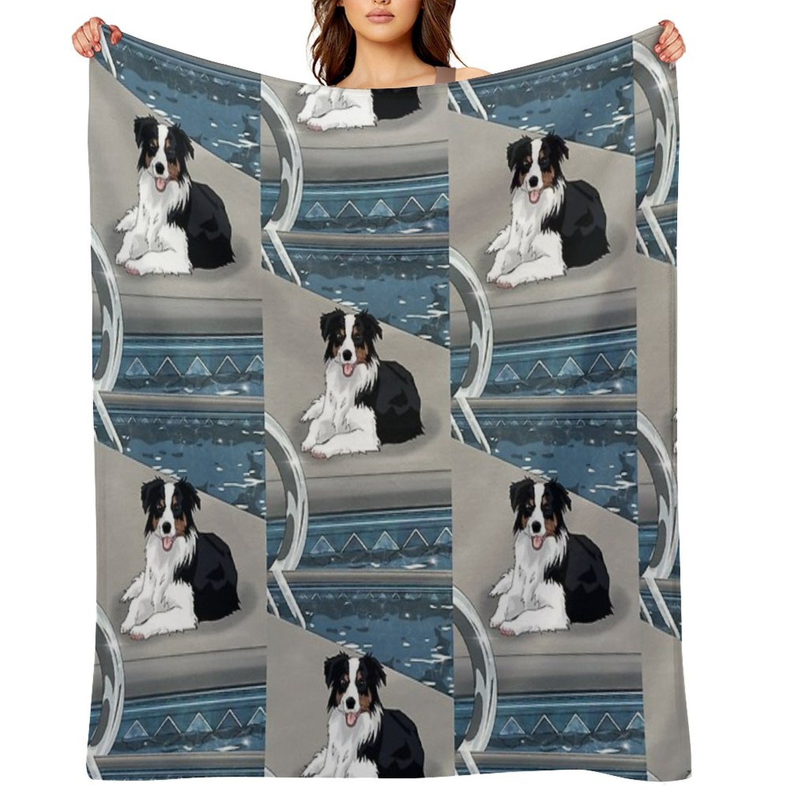 Dog by Pool Durable Throw Blanket