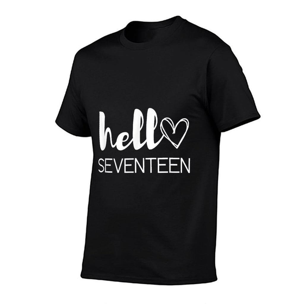 17 Years Old Girls 17th Birthdayn Hello Seventeen  Trendy Pattern T-Shirt